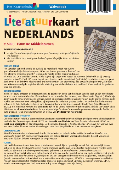WNFLIK001 Literatuurkaart Nederlands, taalkaart